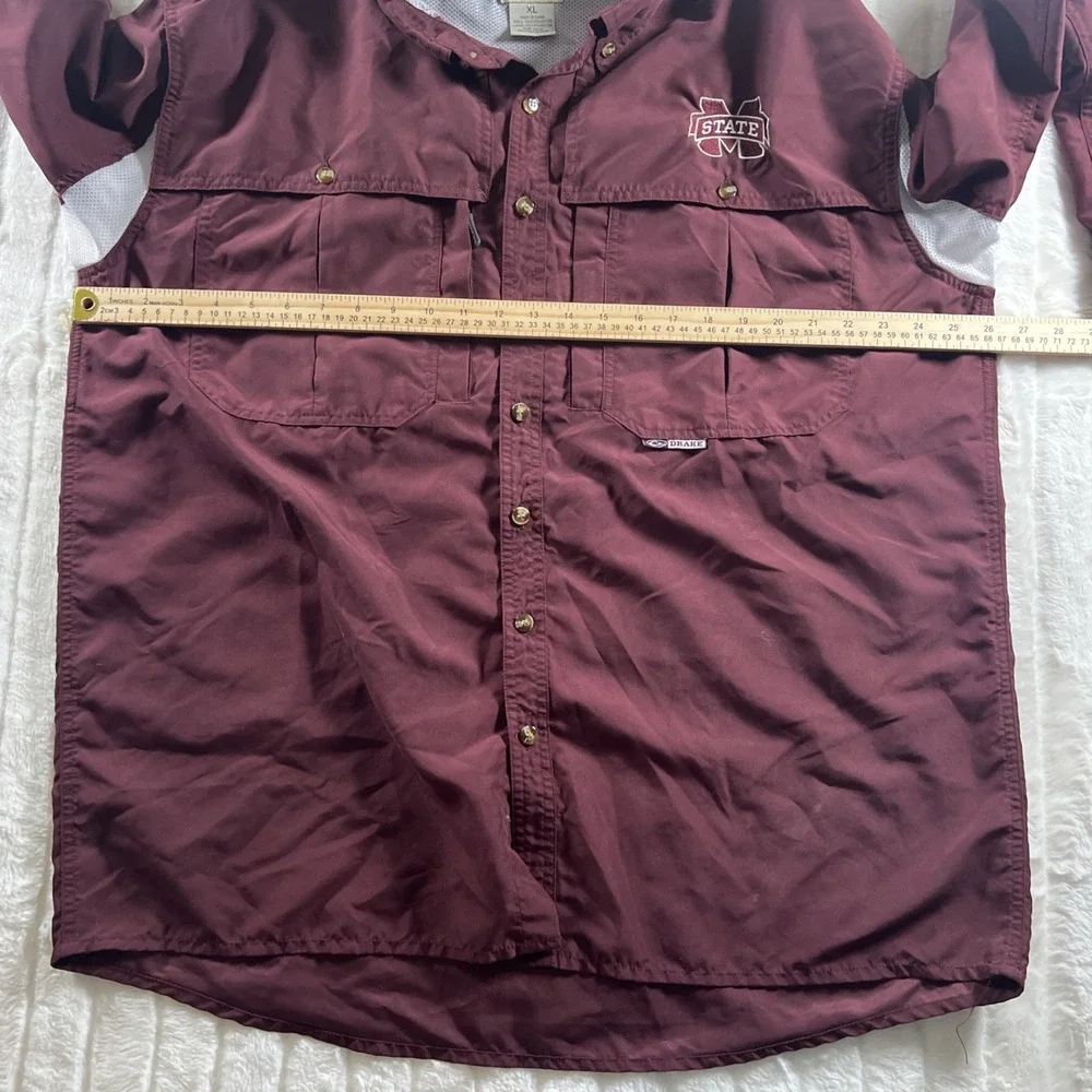 Drake Waterfowl Systems Mississippi State Bulldogs Button Up‎ Shirt size XL Nice